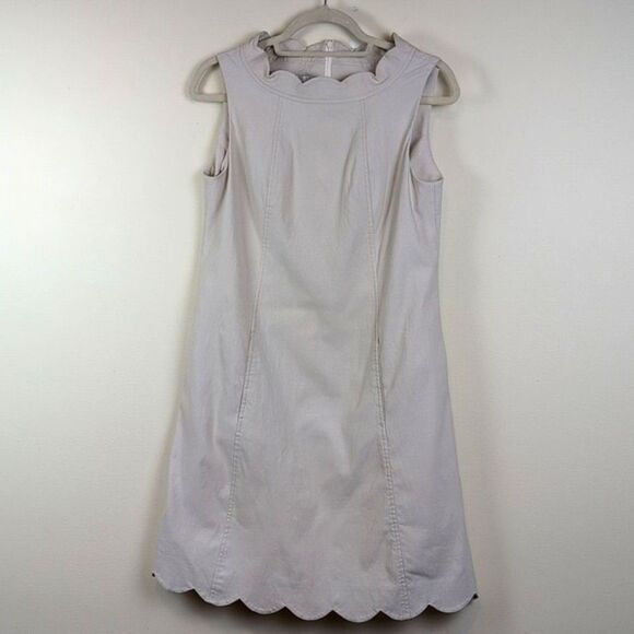 Sara Campbell Scalloped Sleeveless Dress In Sand Size 8 - Picture 1 of 9